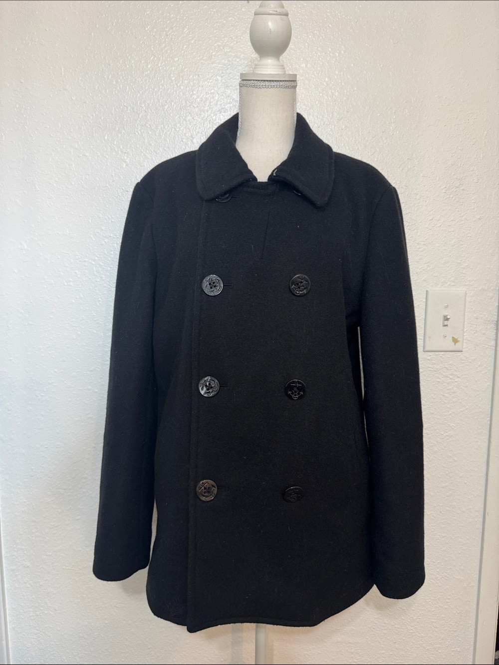 J. Crew Peacoat wool Bayswater 87195 medium Black Double-Breasted Men's luxury - Picture 2 of 12